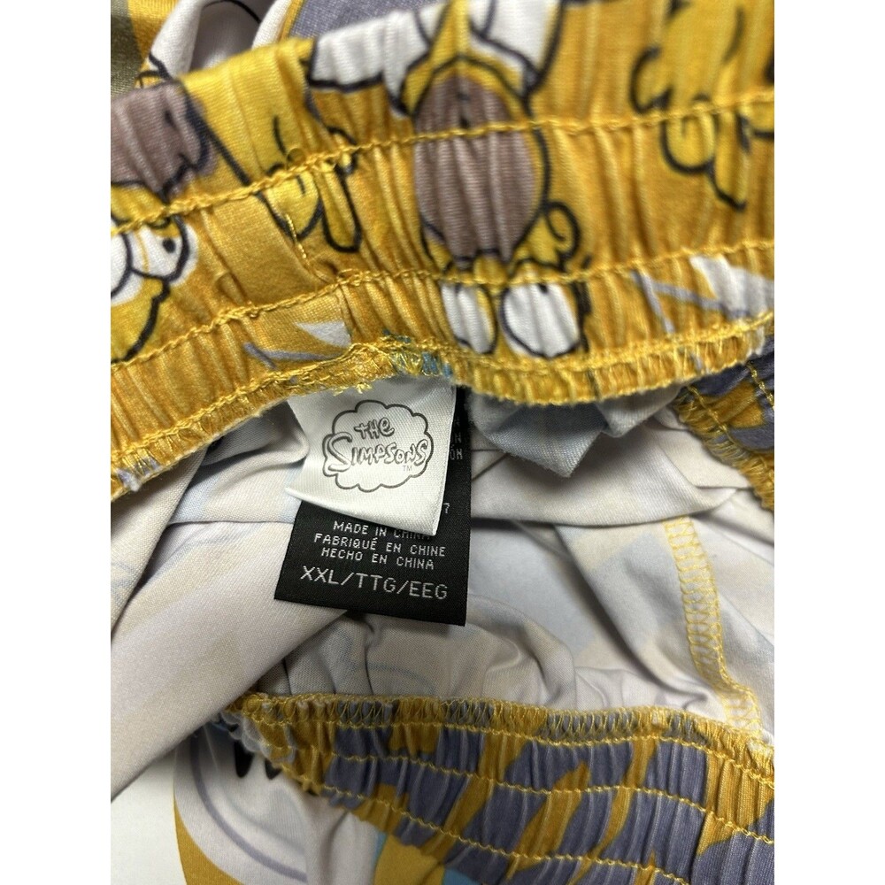The Simpsons Homer Pajama Pants XXL Yellow Cartoon Lounge Joggers Sleep Y2K - Picture 7 of 8